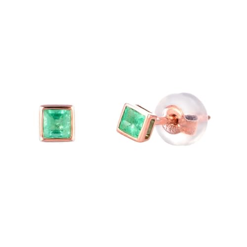 Boucles d'oreilles émeraude hypoallergénique en or pour oreilles très sensibles