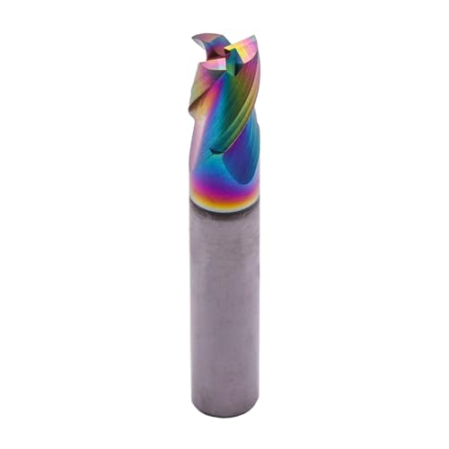 Image of 5 /16 inch 3 Flute Carbide Stub Square End Mill, 2 inch OAL, DLC Coated for Aluminum | 37 Helix, Solid Carbide, 5 /16 inch Cutting Dia, 5 /16 inch Shank Dia, 7 /16 inch LOC, for Milling Aluminum and Copper
