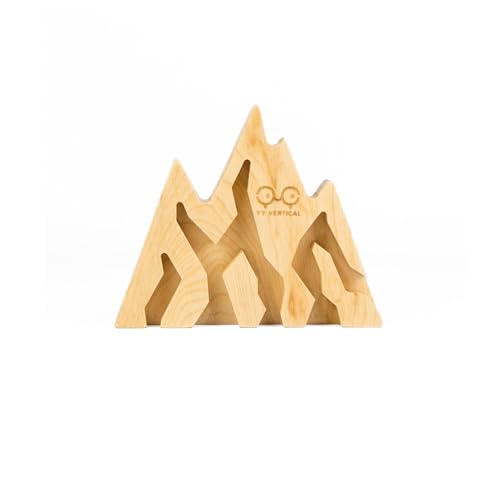 Image of YY Vertical Mountain Decor Keyholder in Wood Wall Decor Ideal Gifts for Mountain Climbers 4 Key Rings Included Perfect for Mountain Lovers