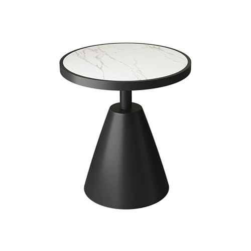 Table d'appoint ronde en ardoise et base métal pour salon