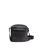 BIBA Bolso de Hombre de Cuero Genuino, Color Negro