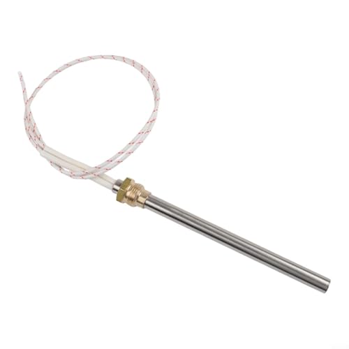 Barra de encendido de horno de pellets de acero inoxidable de 220 V, fuente de alimentación compatible con instalaciones de caldera de pellets roscados de 3/8 pulgadas (10 x 150 mm)
