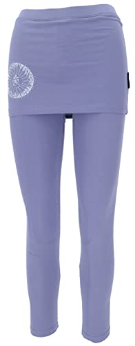 GURU SHOP Yoga-Hose, Leggings mit Minirock Bio BW Yogi, Taubenblau, Baumwolle, Size:XXL (44), Shorts, Leggings Alternative Bekleidung