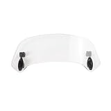 36cm Motorcycle Wind Deflector Clear Lens Adjustable Clip Windshield Extension Universal Fit for Most Motorcycle Scooter,White