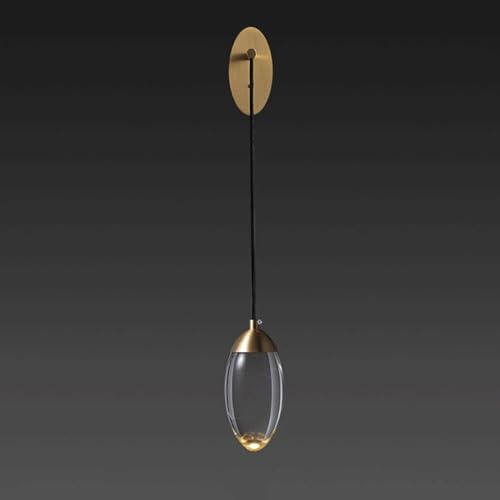 Applique murale ZR98US en verre clair forme goutte luminaire chambre