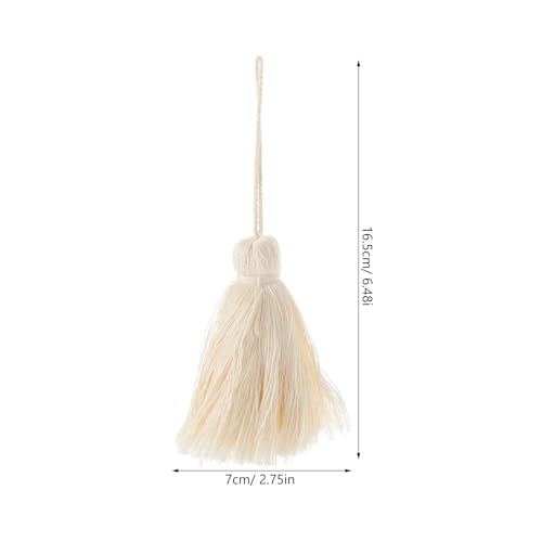 Borlas de algodon de color natural con cordon colgante resistente juego de 20 accesorios diy 3