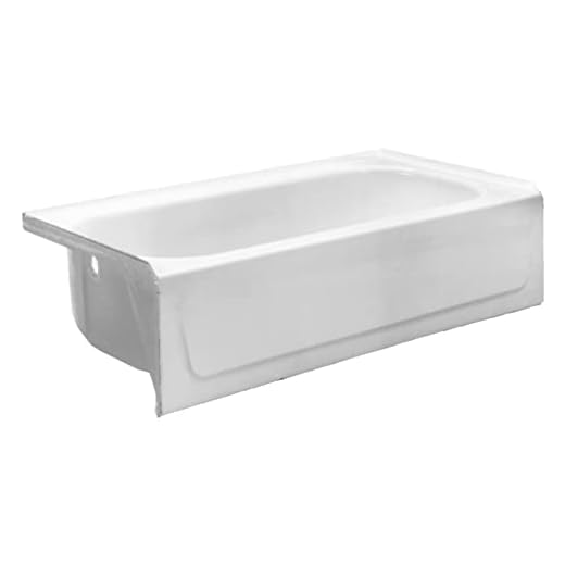 PROFLO PFB16LWH PROFLO PFB16L Folsom 60" X 30" Enameled Steel Soaking Bathtub - Three Wall Alcove Installation (Left-Side Drain)