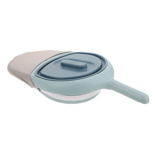 Beaupretty Orinal Portátil Para Ancianos Cama Asa y Tapa, Orinal De Plástico Azul Claro y Azul Oscuro, Bandeja Ergonómica Para Pacientes Postrados, Práctico Para Uso Domiciliario y Hospitalario