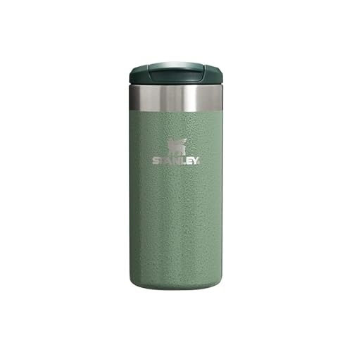 STANLEY Aerolight Transit Termo Cafe para Llevar 120Z- Mantiene el Calor Durante 8 Horas - Compatible con Soporte para Coche - Taza Café Antifugas - Apta Para Lavavajillas - Hammertone Green