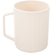 Beavorty Mugs Bathroom Tumbler Cup Plastic Toothbrush Holder Unbreakable Cup with Handle for Home Travel White Cup