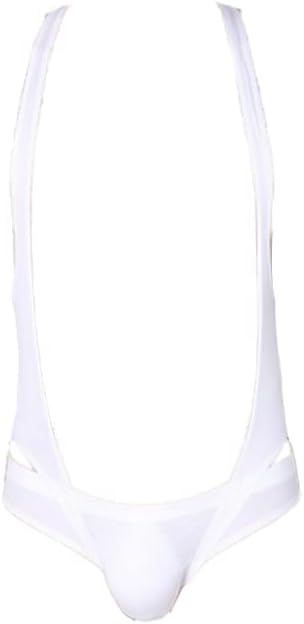 Men's Jockstrap Bodysuit Athletic Supporters Leotard Jumpsuit Breathable Base Layers Boxer Back Open Leotard