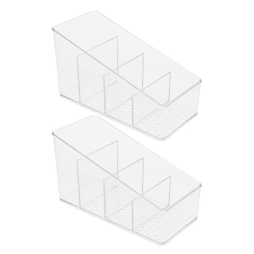 Mikinona Efficient Tea Storage 4 Compartment Tea Bag Box Sugar Packet Organizer Modern Space-saving Design