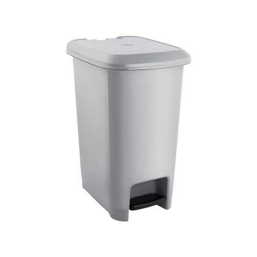 7H SEVENON Cubo de Basura Rectangular con Tapa y Pedal Gris 40 Litros 7house