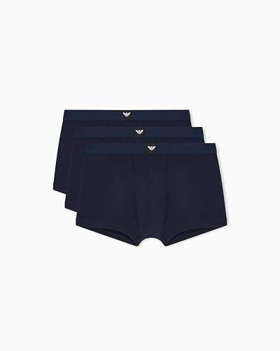 Emporio Armani Men's Essential Logolabel 3-Pack Trunk Blue L