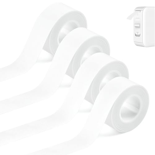 4 Rollen Etikettenband Geeignet für Etikettendrucker Wasserfeste Etikettenband Drucken Sie Barcode, Name, Datum, Preis usw Geeignet für Haus, Büro, Schule (Weiß, Rollen /15mmx4m)