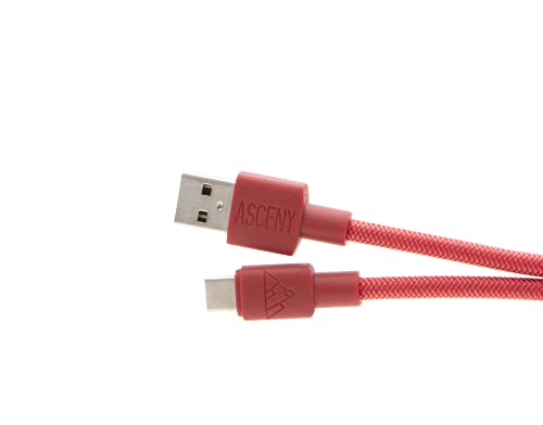 Image of Coiled & Double-Sleeved Mechanical Keyboard Cable, for Type-C Mechanical Keyboards (Red)