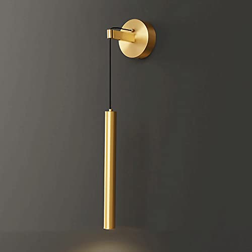 Aplique de pared de latón lineal, iluminación LED minimalista y elegante de 3W 2