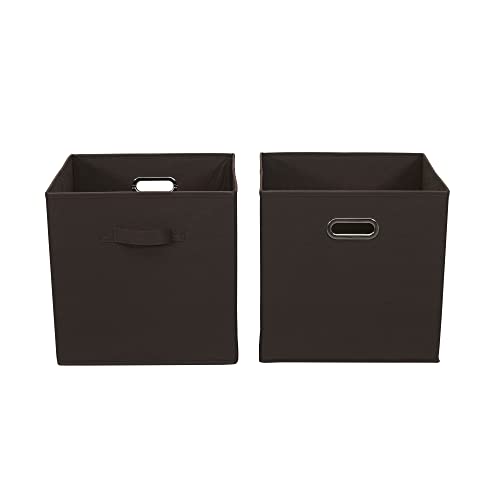 Household Essentials, Chocolate Brown 2 Pack Open Storage Bins With Dual Handles, 13 X 12 X 13 #TOP11