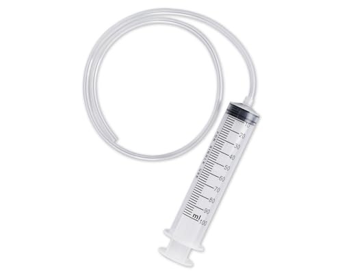 SCSpecial 100ml Oil Syringe with 80cm (31.5in) Tubing for Car Brake Fluid Engine Oil Extractor Large Plastic Brake Bleeding Syringe