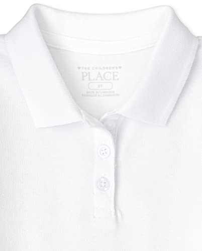 The Children's Place Camisa polo piquê de manga curta para meninas, Branco, 2T