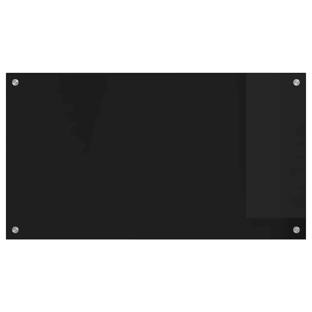 Panel de cristal templado negro de 90 x 50 cm para utensilios de cocina, utensilios de cocina, almacenamiento, encimera, cocina, servir, cocina y comedor, resistente al calor