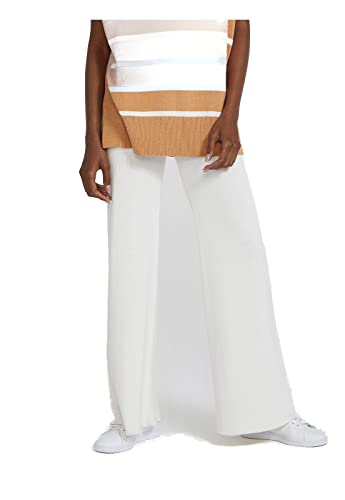Calça Feminina Cintura Alta Pantalona Em Tricô - Branco M
