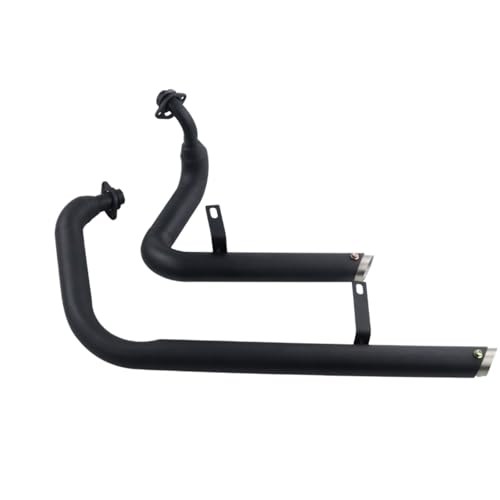 Tubo Escape Moto Para Virago Para XV125/250 Para XV250 Para XV125 Escape Completo Para Motocicleta Tubos Dobles Cola Doble Corte Silenciador Extremo Escape Moto(Black)