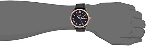 Xylys Quartz Analog with Day and Date Black Dial Leather Strap Watch for Men-NS40023KL02E - Image 4