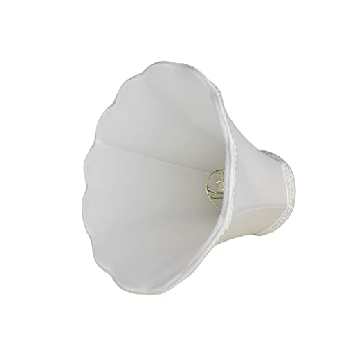 Image of Royal Designs, Inc. Scalloped Bell Designer Lamp Shade, Round Clip Fitter, DSO-83RC-8WH, 4 x 8 x 7.25, White