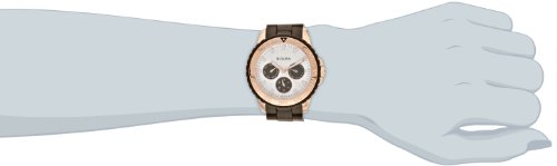 Bulova Women's 98N103 Brown Rubber Wrapped Stainless-Steel Bracelet Watch #TOP1