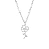 Kkjoy birth month flower necklace stainless steel 12 month birthday flower pendant necklace best friend necklace jewellery gifts for women  urban country home decor