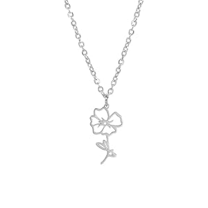 Kkjoy birth month flower necklace stainless steel 12 month birthday flower pendant necklace best friend necklace jewellery gifts for women  urban country home decor