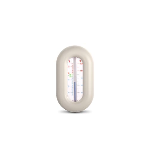 Suavinex, Termometro da Vasca per Neonati, per il Bagnetto, Senza Mercurio, Senza Batterie, Preciso, Resistente, Veloce e con Scala Cromatica, Gradi ºC e ºF, Galleggiante, +0M, Design Birdies, Grigio