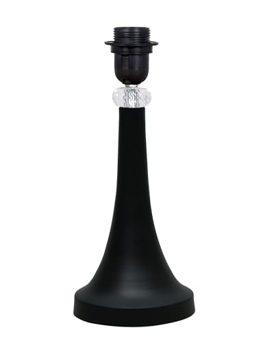 Image of Homesake Black Cone Crystal Metal Table Lamp for Living Room, Lamps for Bedroom, Modern Bedside Light, Decorative Night Lamp for Bedroom, Study, Office, Home Decor Lighting, Urn, Rose Shade