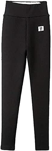 Leggings de cachemira para mujer mallas elásticas de invierno con forro polar negro XXXL
