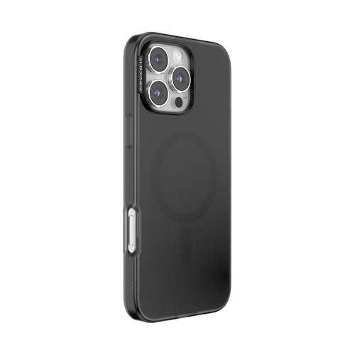 Image of POPSOCKETS Polycarbonate iPhone 16 Pro Max Protective Case Compatible with Magsafe, Phone Case for iPhone 16 Pro Max, Wireless Charging Compatible - Black Translucent