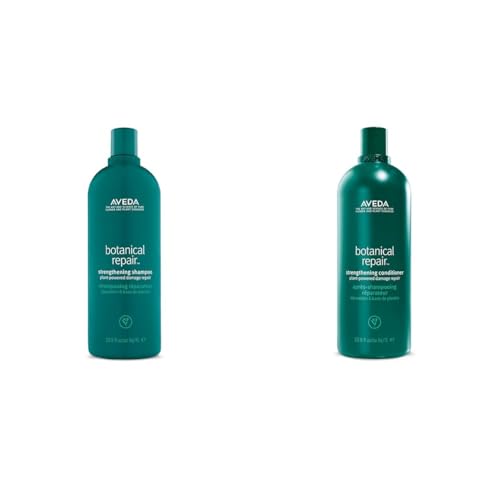 Image of Aveda Botanical Repair Strengthening Shampoo & Conditioner Duo | Strengthens & Repairs Damaged Hair | Helps Prevent Breakage | Bond-Building | Silicone Free | Litre Size