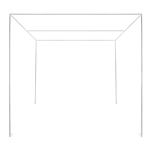 CeRaBuRET Silver Canopy Bed Frame Mosquito Net Support, Stainless Steel Bed Mosquito Netting Canopy Frame Fit for 4.92ft and 5.91ft Bed Different Mosquito Nets (2 * 2 * 2m)