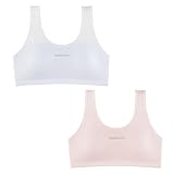 [SophroniaTerri] ジュニア ブラジャー 2点セット スポーツブラ 薄い ノンワイヤー ガールズ ハーフトップ 固定カップ 柔らかい 通気性 吸湿 苦しくない 高校生 部活デイリー 中学生 小学生 下着 女の子 スポーツ 涼しい