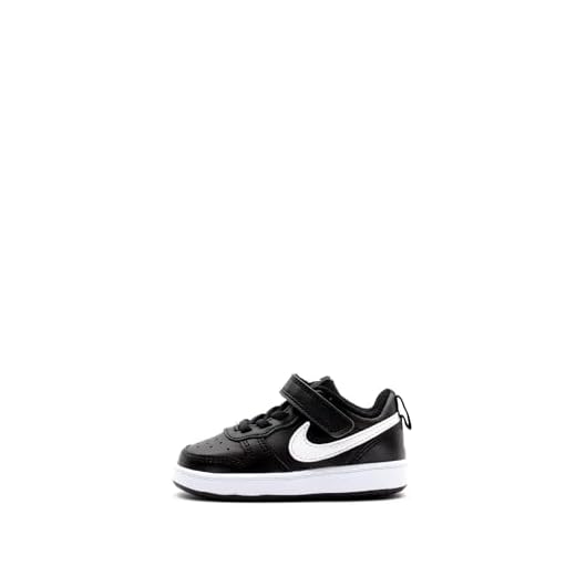 Nike Baby-Boys Court Borough Low 2 (TDV) Sneaker, Black/White, 21 EU