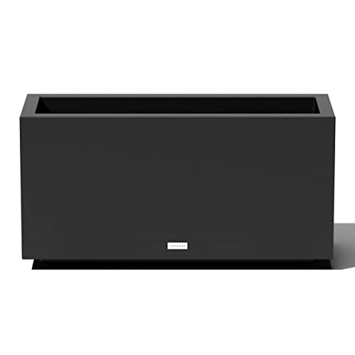 Veradek Block Series Long Box Planter - Rectangular Outdoor Planter | Made From Durable Plastic With Double-Walled Construction. Modern PorchPatio Decor for Plants and Flowers product thumbnail 10