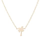 Baluue Collar de Verano Ligero y Resistente al Desgaste de Acero Inoxidable Colgante de Árbol de Coco Pack de 2 Piezas Adecuado para Uso Diario y Fiestas