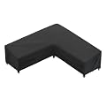 iBirdie Outdoor Sectional Cover fit 105" x 105", 104" x 104", 103" x 103" L-Shaped Patio Sofa, Waterproof Weatherproof 600D Heavy Duty Garden Furniture Cover for Outside L Shape Couch
