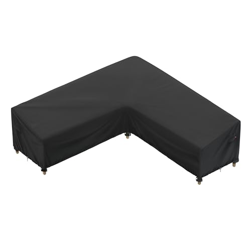 iBirdie Outdoor Sectional Cover fit 80 x 80 inch 79 x 79 78 x 78 77 x 76 L-Shaped Patio Sofa Waterproof Weatherproof 600D Heavy Duty Garden Furniture Cover for Outside L Shape Couch