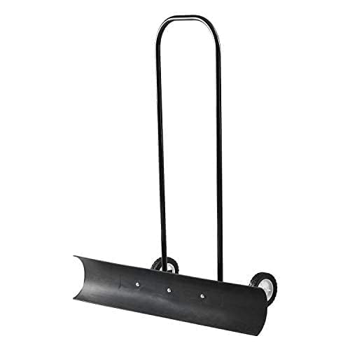 Image of Snowcaster 70SNC 36-inch Bi-Directional Wheeled Snow Shovel Pusher and Barn Shovel, 10.5 inch x 36 inch, Black