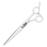 DEEDS 鍛造仕上げ ペット用はさみ ホワイト トリミング シザー (7.0インチ) P1 W-70 ペット用はさみ ケース付き