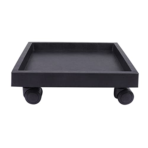 Support à roulettes pour pots de fleurs noir 45 cm déplaçable en intérieur