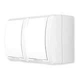 Abmessungen Doppelsteckdose (LxBxH): 78 x 138 x 55 mm. Gewicht 172g