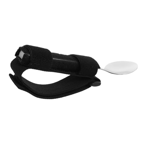 KOCKSHION Elderly Tableware Portion Control Serving Spoons Adaptive Eating Utensils Stainless Cuff Spoon Self-Feeding Aid Robust Safe Design