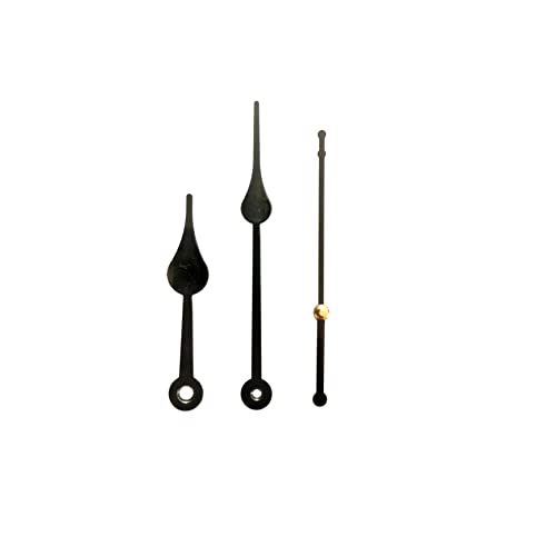 Image of Black Metal Clock Hands Replacement Set - Modern Metallic Black Needles for DIY Wall Clock Making, Resin Art & Crafts (Set of 1) (OSO)